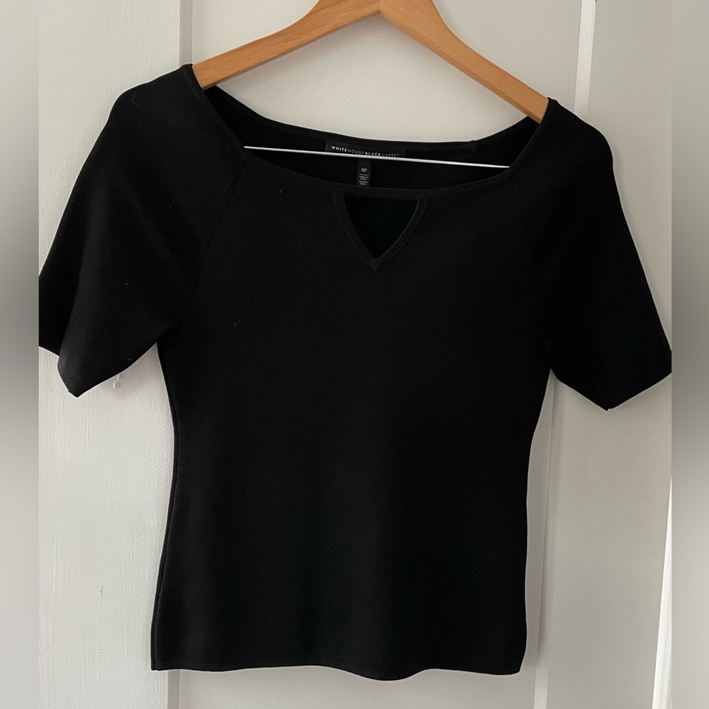 WHBM black knit top - size small petite